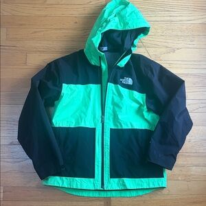 The North Face Neon Grn/Black Tri Climate Ski Jacket, has insulated zip out coat
